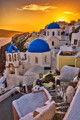 Blue Domes at Sunset