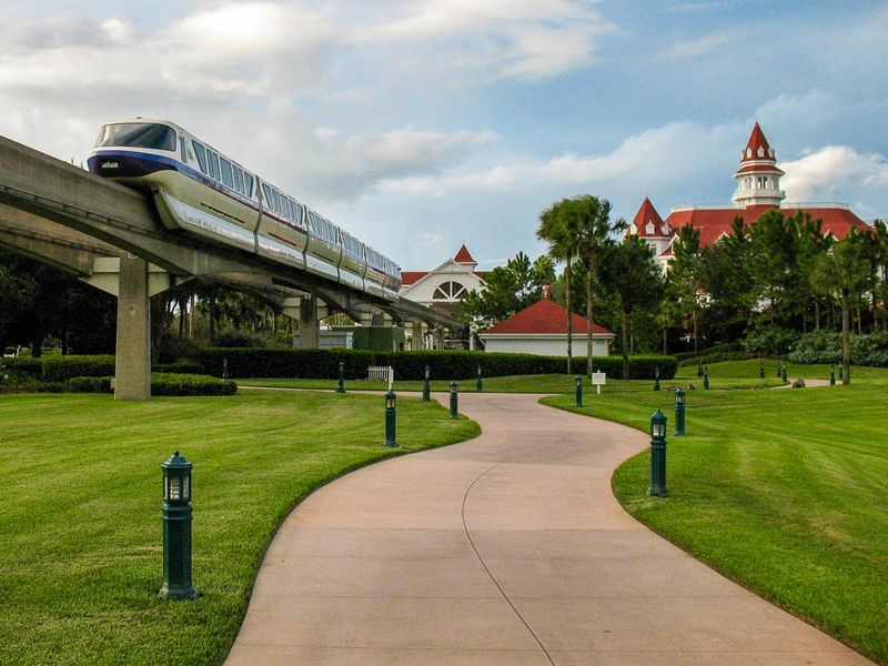 Monorail Leaving Disney's Grand Floridian Resort