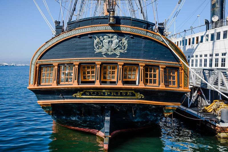 HMS Surprise, a 179-foot replica of the 18th century 24-gun British Royal Navy frigate