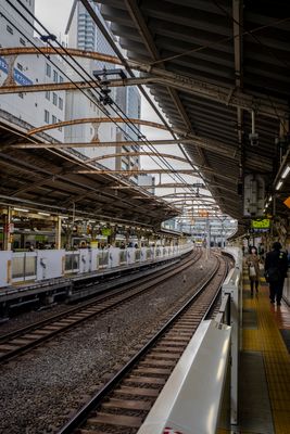 Train station made from old train tracks.