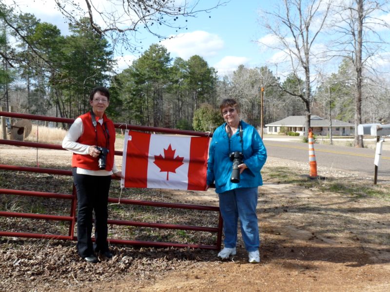 Emma & Rosie welcoming me their Canadian friend to Texas
