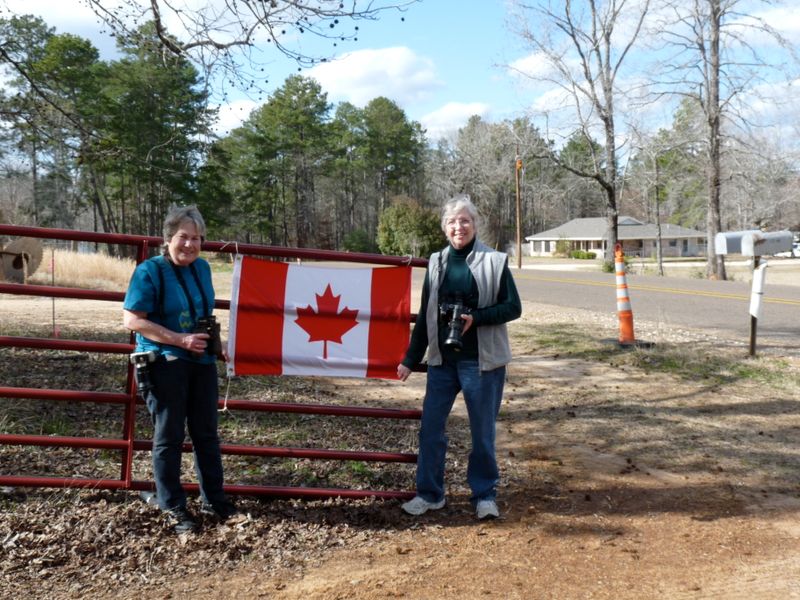 Becky & Elaine welcoming their Canadian Friend to Texas