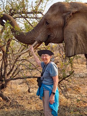 Judy with elephant