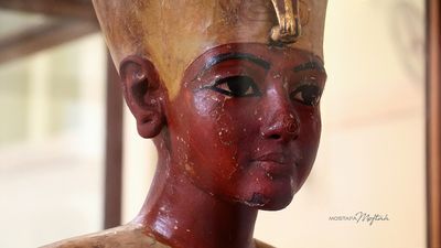 Painted Wooden Torso and Head of Tutankhamun