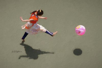 Girl Playing with Ball