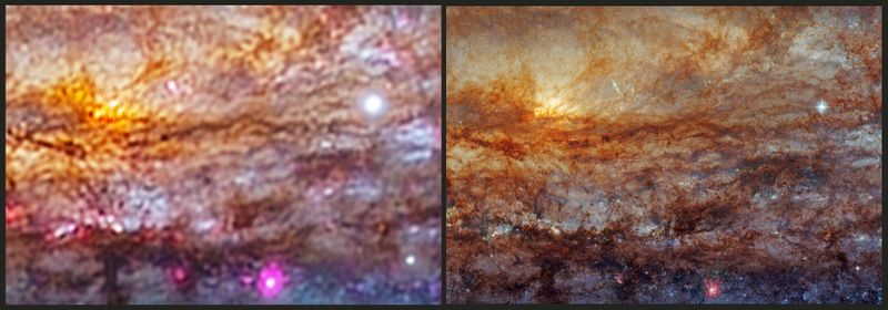 The Heart of NGC 253 Eagleview vs HST