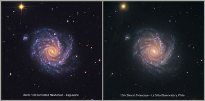 Comparisons with images by Hubble and other large telescopes