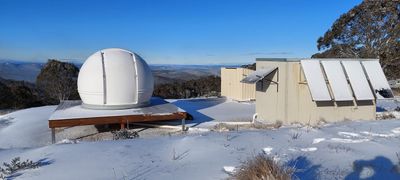 Observatory in the snow