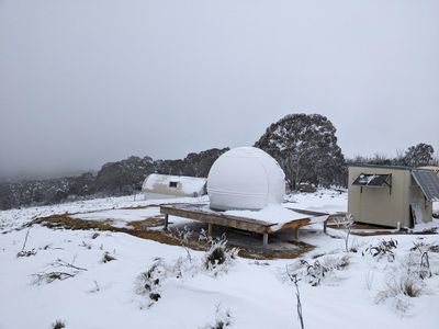 Observatory in the snow