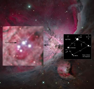 M42 Trapezium stars finder chart