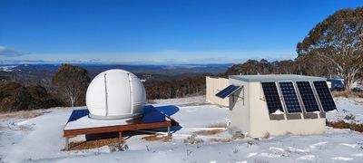 Observatory in the snow
