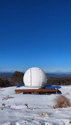 Observatory in the snow