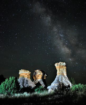 Milky Way over the Three Sister's Formation