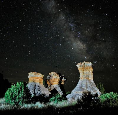 Milky Way over the Three Sister's Formation