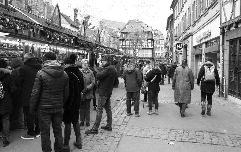 Christmas market stalls