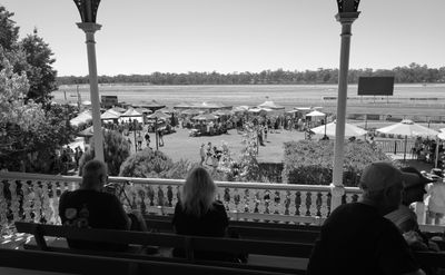 Lunch in the grandstand.