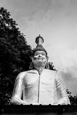 Temple Statue BW