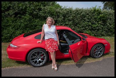 Susanne and  the 911 on midsummer in Grnhgen