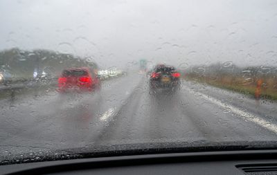 Heavy rain on the highway to Malmö