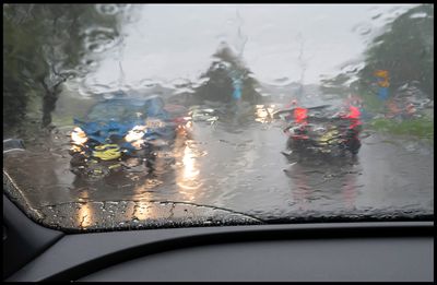 Heavy rain on the road near Hyllie Park