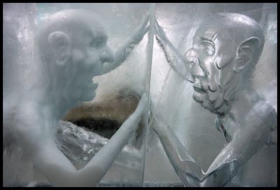 Older icemen - art inJukkasjärvi Icehotel