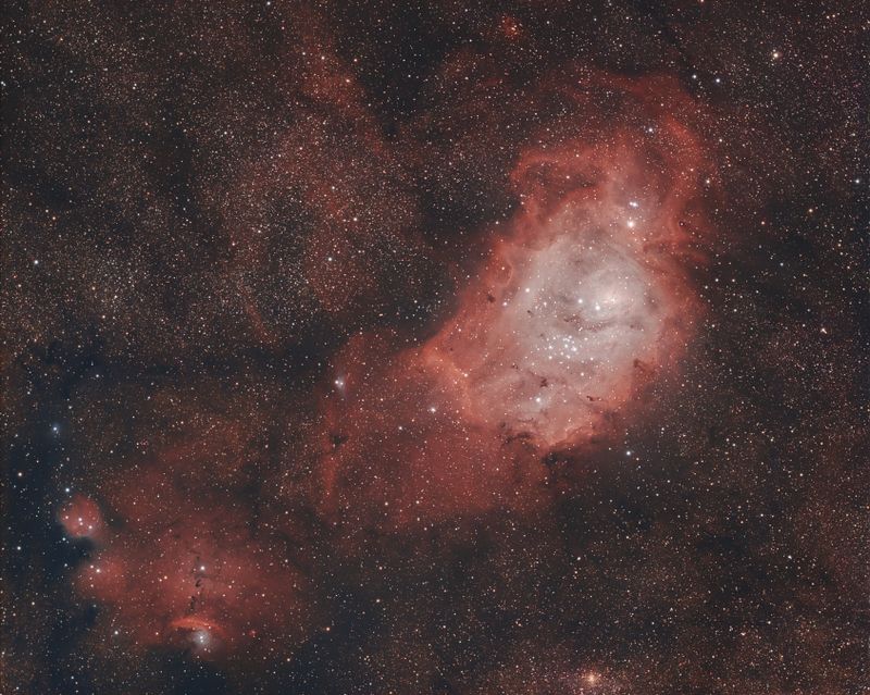 (Bigfoot) M8 Lagoon Nebula & IC 4685, 1274, 1275 Nebulae Widefield