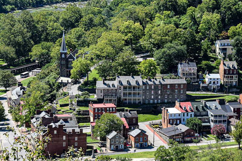 09 03 'Downtown' Harpers Ferry from Maryland Heights 9402