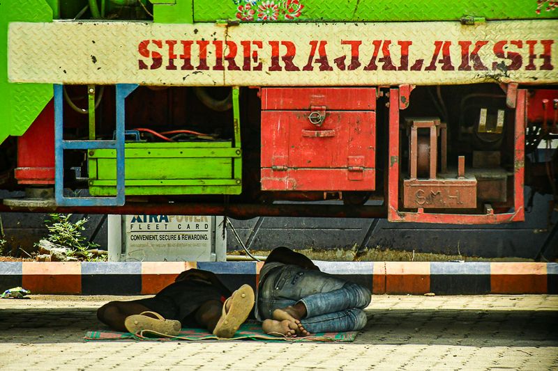 On the road in India