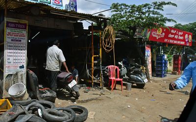 Tire (tyre) repair shop - India-2-1202