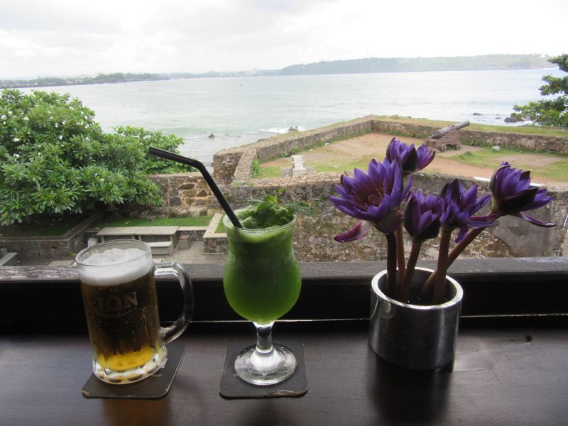 Cold drinks looking over the ramparts