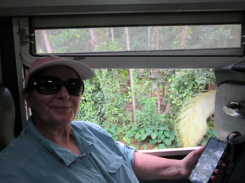Jackie enjoying the train ride