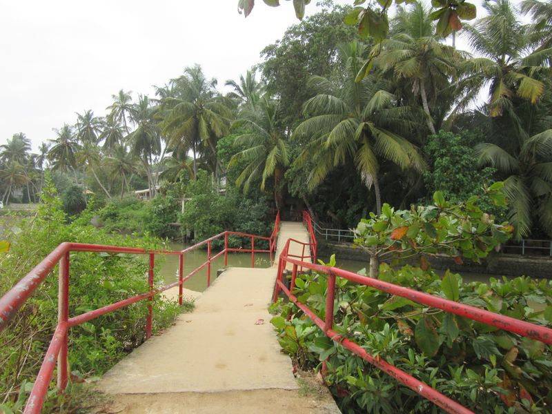 Wonky bridge into town