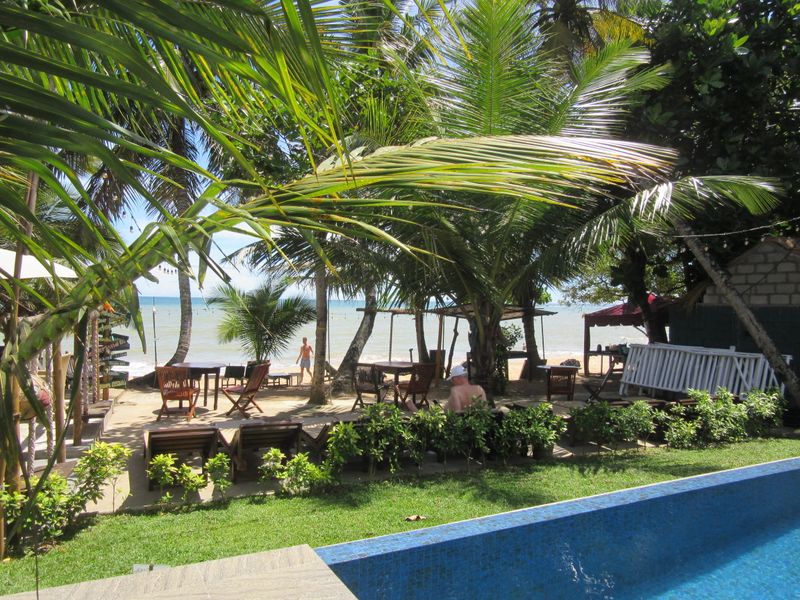 The pool area