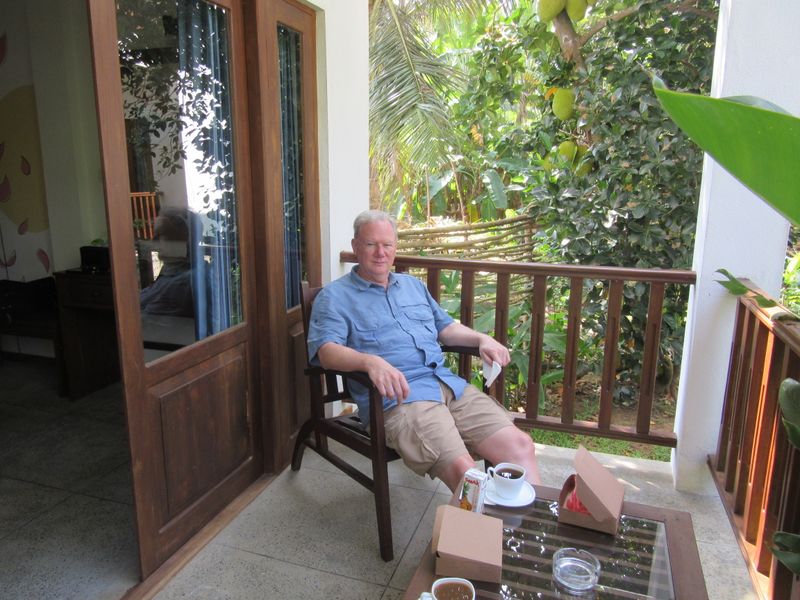 Relaxing on our balcony