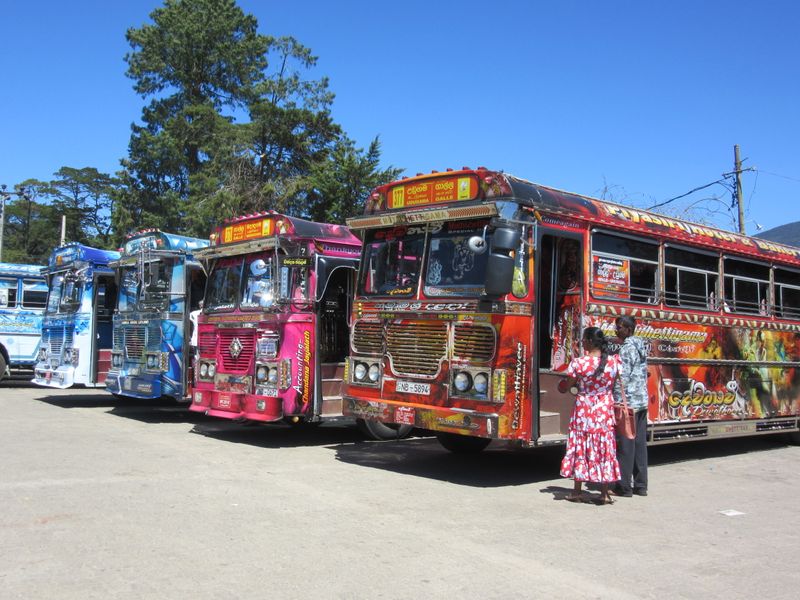 Colourful buses bringing Sunday visitors to Lake Gregory