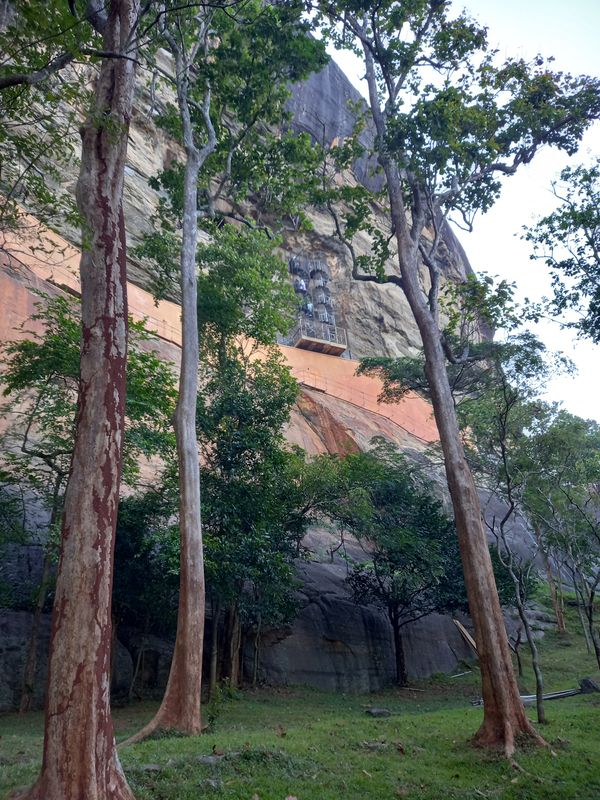 We can see spiral staircases on the wall of the rock, all will be revealed later