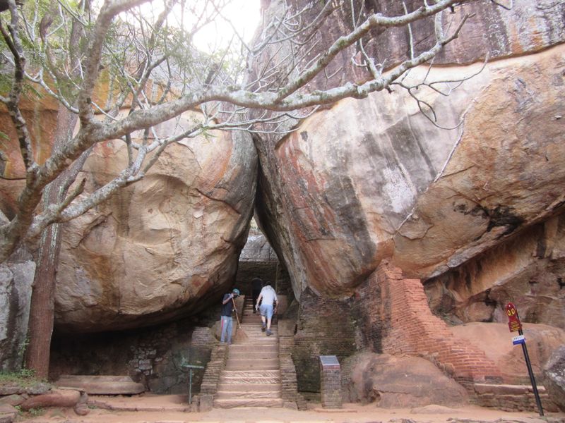Passing through these two huge boulders