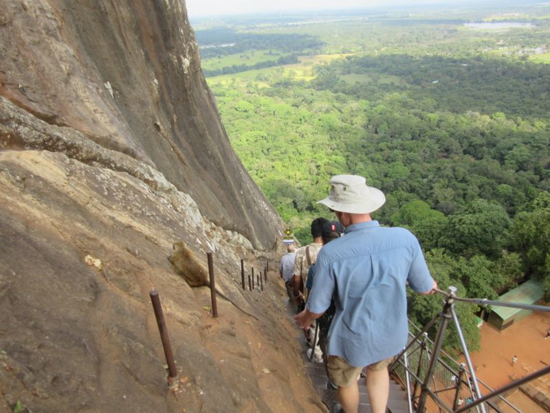 You can see the original grooves and steps cut into the rock