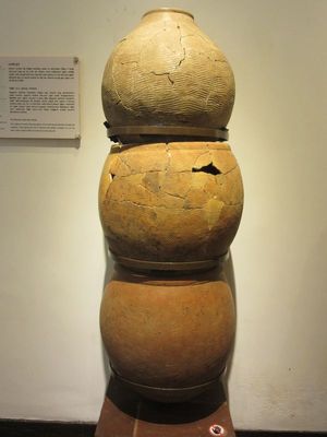 Ancient pots buried under the urinals  full of charcoal and pebbles, to filter the urine