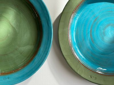 Two large Turquoise Plates 