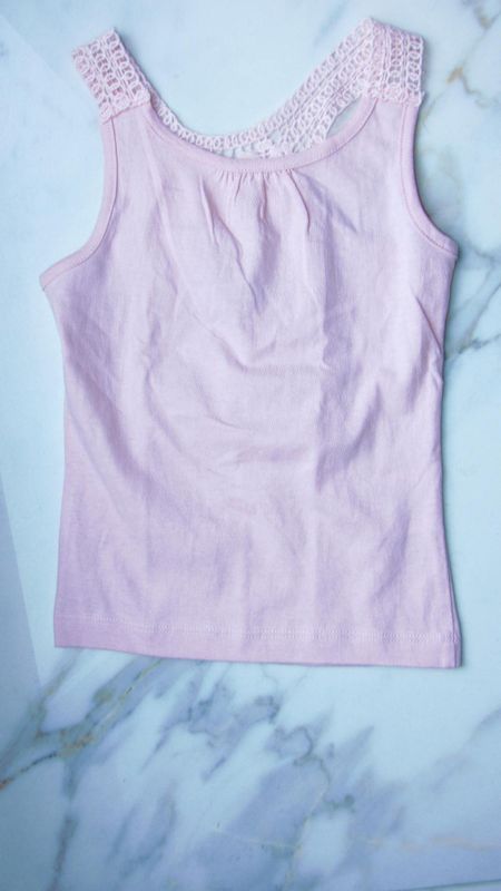98 GIRLS roze top met bling 8,00