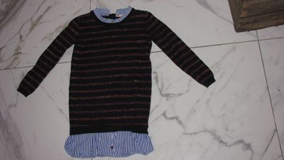 128 SCOTCH R'ELLE jurk met streep blouse eraan vast 19,50