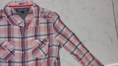 128 TOMMY HILFIGER roze ruiten detail