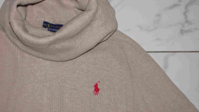 36-38 RALPH LAUREN zand jurk detail 