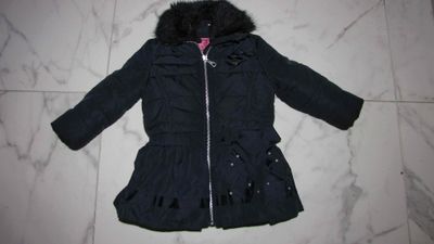 86 SALTY DOG LE CHIC blauwe winterjas met strik en parels 22,50