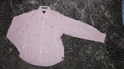 122-128 GANT roze wit overhemd 16,00