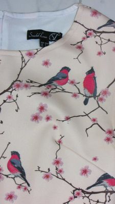 34 SMASHED LEMON vogel jurk detail