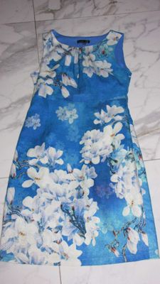 40 SMASHED LEMON blauwe bloem jurk 28,50