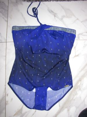 46c SUNFLAIR badpak blauw zeepaardjes *nieuw* 37,50