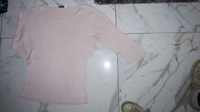 42 BIJENKORF roze zijden trui large 19,00
